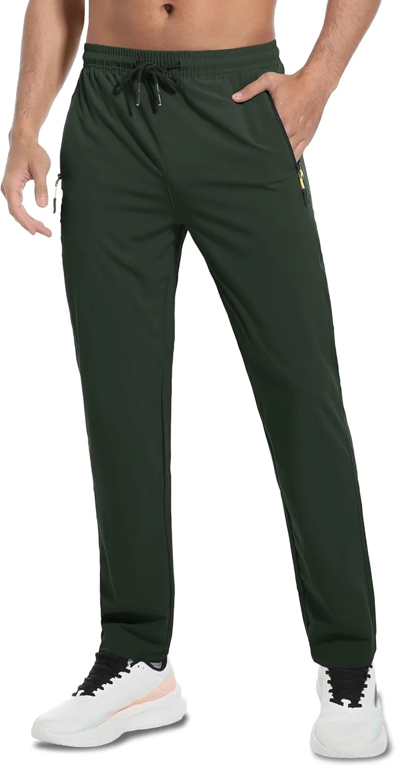 WENRONSTA Men's Lightweight Hiking Pants Quick Dry Water Resistant Breathable Athletic Running Jogger Track Active Sweatpants