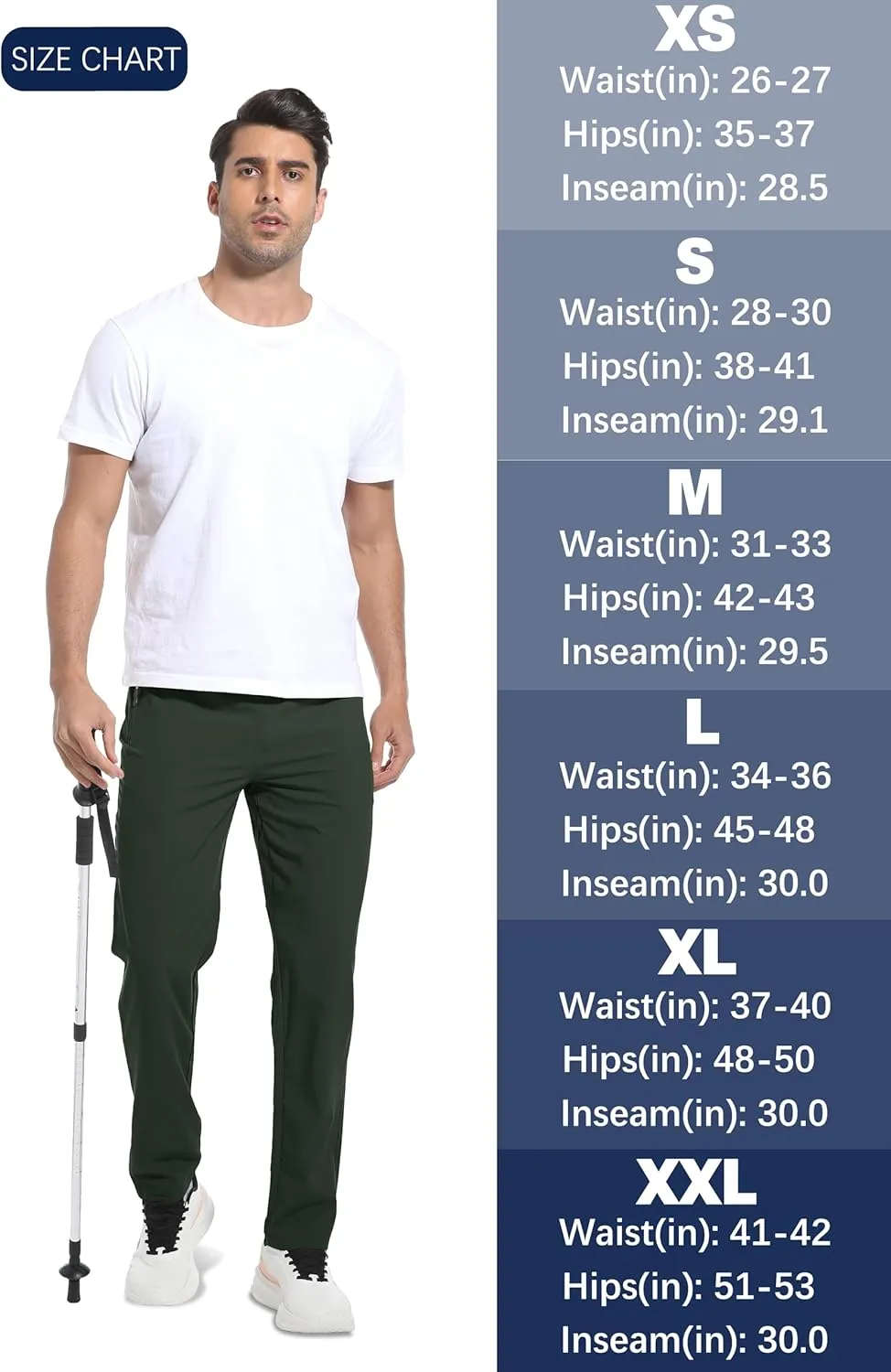 WENRONSTA Men's Lightweight Hiking Pants Quick Dry Water Resistant Breathable Athletic Running Jogger Track Active Sweatpants