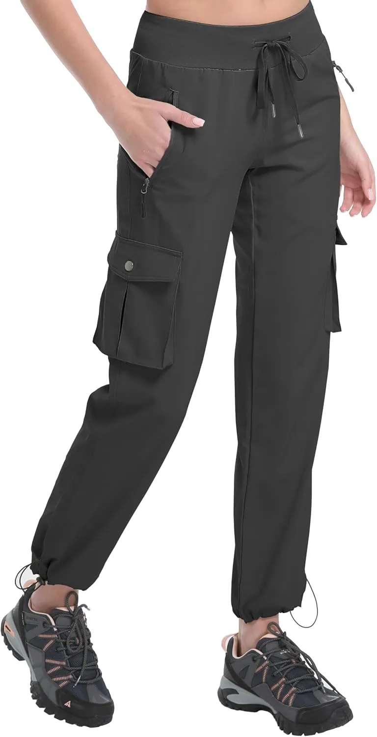 WENRONSTA Women's Cargo Pants Lightweight Water Resistant Quick Dry Hiking Pants Travel Outdoor Work Joggers with 6 Pockets