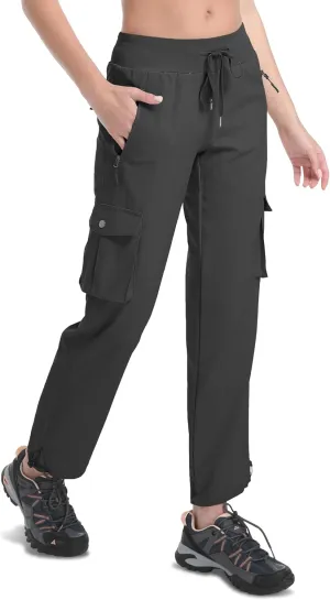 WENRONSTA Women's Cargo Pants Lightweight Water Resistant Quick Dry Hiking Pants Travel Outdoor Work Joggers with 6 Pockets