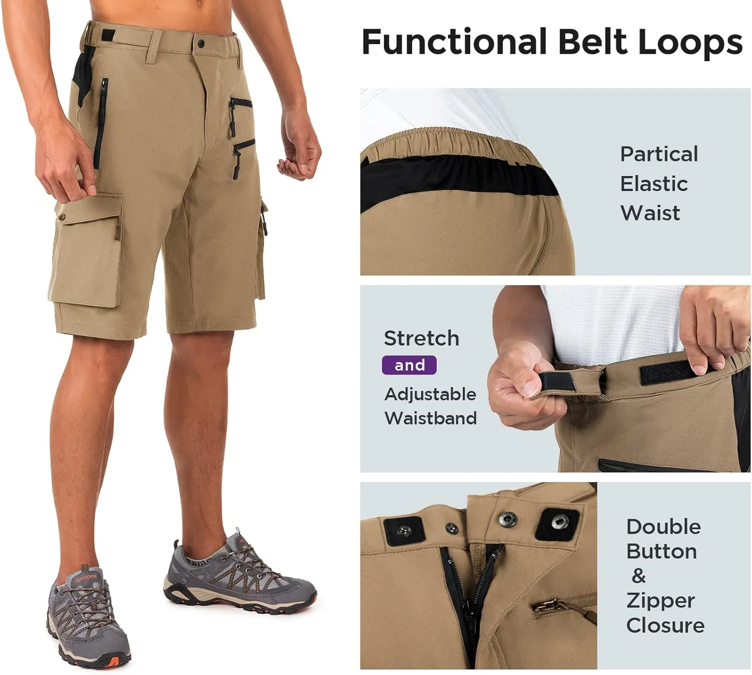 Wespornow Men's-Hiking-Shorts Tactical Shorts Lightweight-Quick-Dry-Outdoor-Cargo-Casual-Shorts for Hiking Cycling