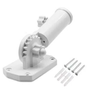 WHITE ADJUSTABLE ALUMINUM FLAG POLE BRACKET