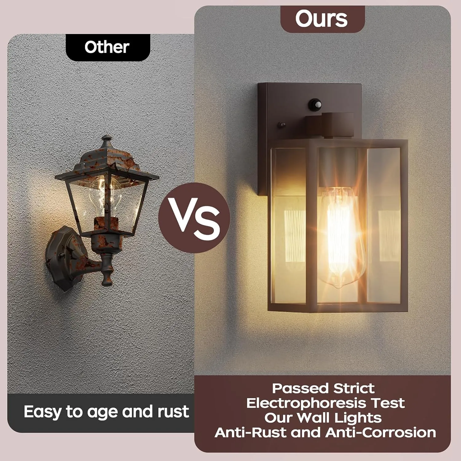 WIHTU Dusk to Dawn Outdoor Wall Lights, 4 Pack Exterior Lighting Fixtures for House, Waterproof Porch Lights with E26 Sockets, Oil Rubbed Bronze Outdoor Wall Sconce for Front Door, Patio, Garage