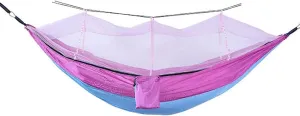 Wild Camping,mosquito Tent,Encrypted Mosquito Net with Storage Belt, 210T Quick-drying Easy to Carry, Suitable for Outdoor Camping Mosquito Nets(Light Blue Patchwork Pink Purple)