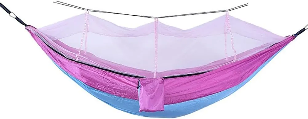 Wild Camping,mosquito Tent,Encrypted Mosquito Net with Storage Belt, 210T Quick-drying Easy to Carry, Suitable for Outdoor Camping Mosquito Nets(Light Blue Patchwork Pink Purple)