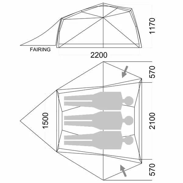 Wilderness Equipment Space 3 - Lightweight 3 Person, 3 Season Hiking Tent