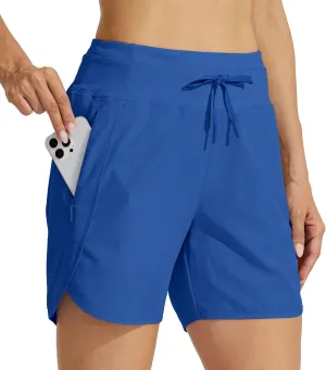 Willit Women's Athletic Running Shorts 5" Quick Dry Workout Hiking High Waisted Active Gym Exercise Zipper Pocket