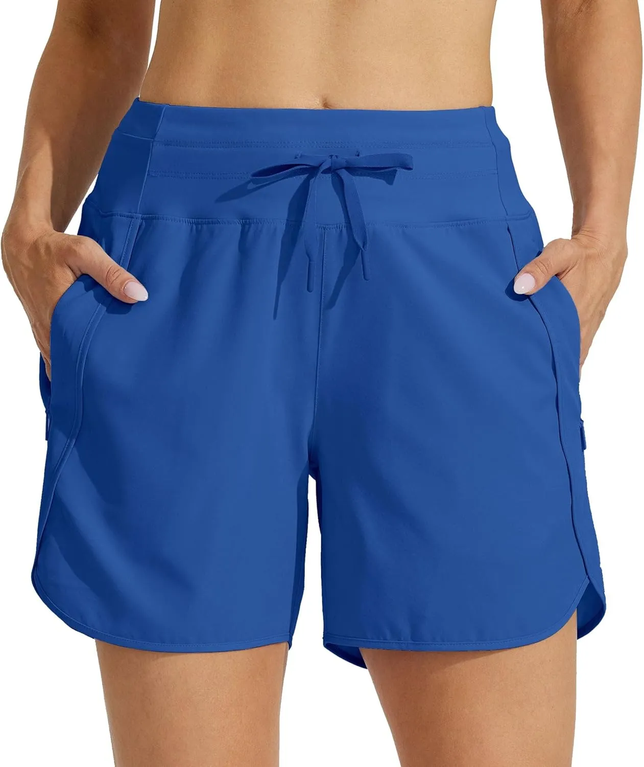 Willit Women's Athletic Running Shorts 5" Quick Dry Workout Hiking High Waisted Active Gym Exercise Zipper Pocket