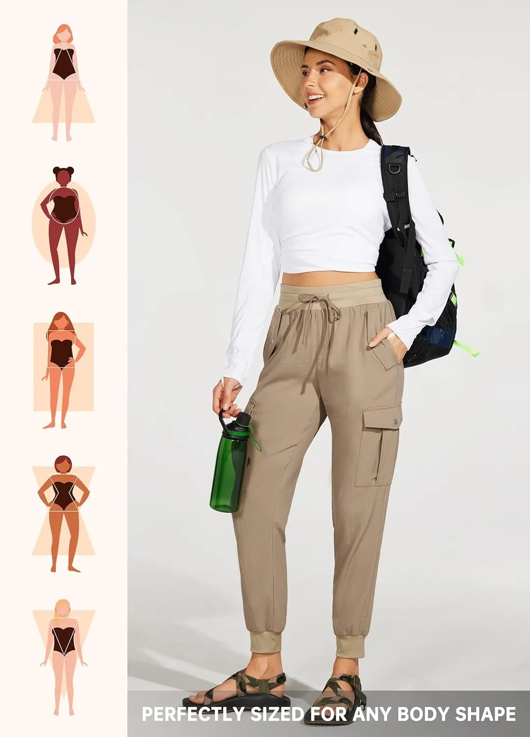 Willit Women's Hiking Pants Cargo Joggers Lightweight Quick Dry Athletic Workout Travel Casual Pants Pockets