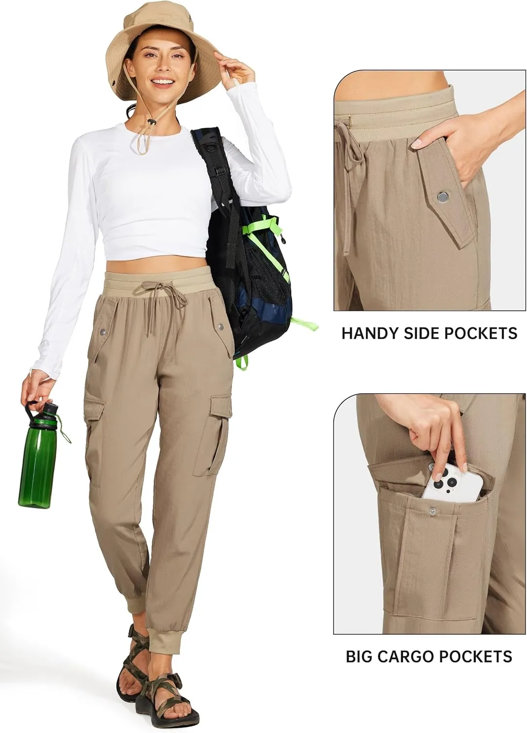 Willit Women's Hiking Pants Cargo Joggers Lightweight Quick Dry Athletic Workout Travel Casual Pants Pockets