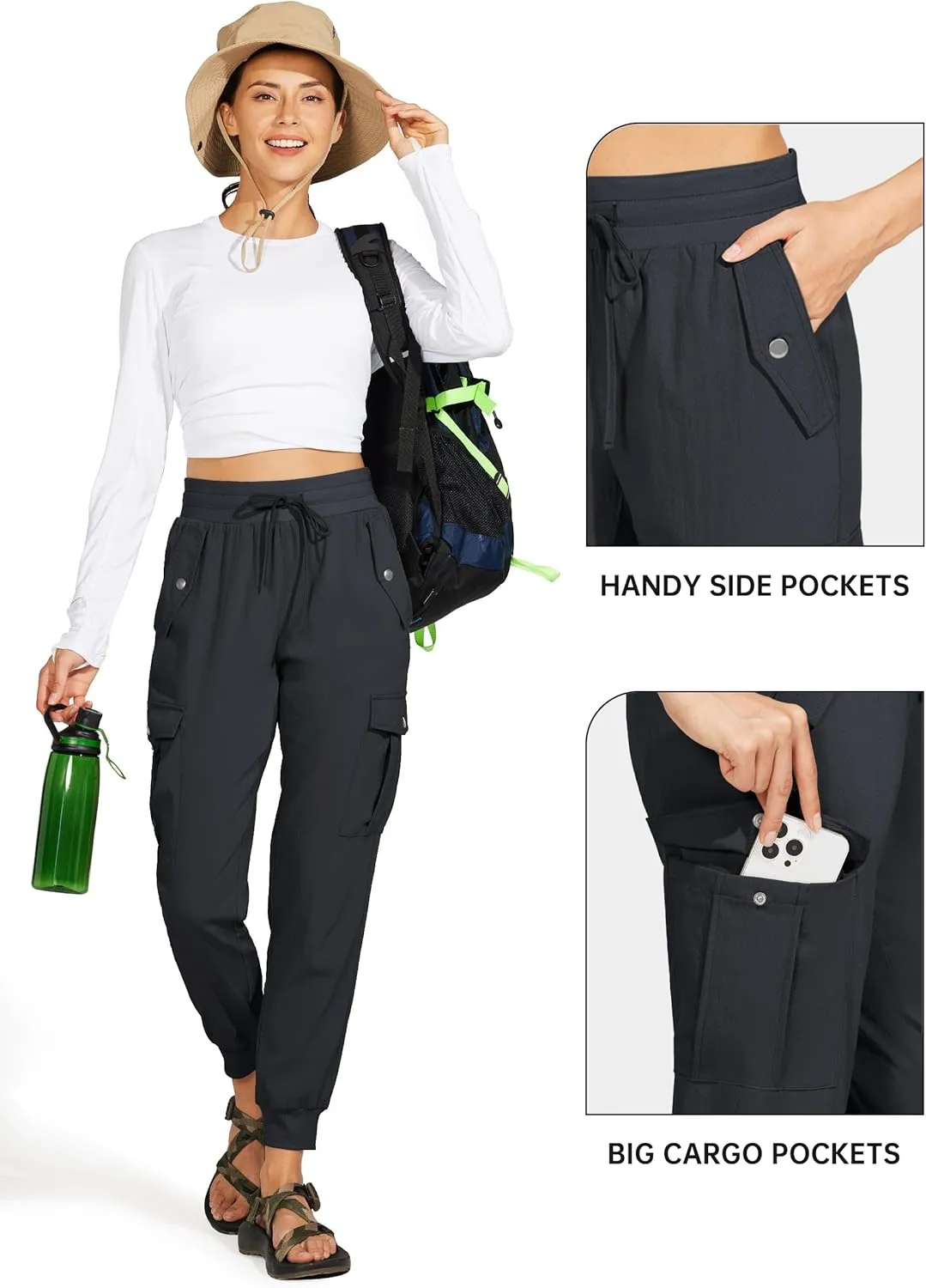 Willit Women's Hiking Pants Cargo Joggers Lightweight Quick Dry Athletic Workout Travel Casual Pants Pockets