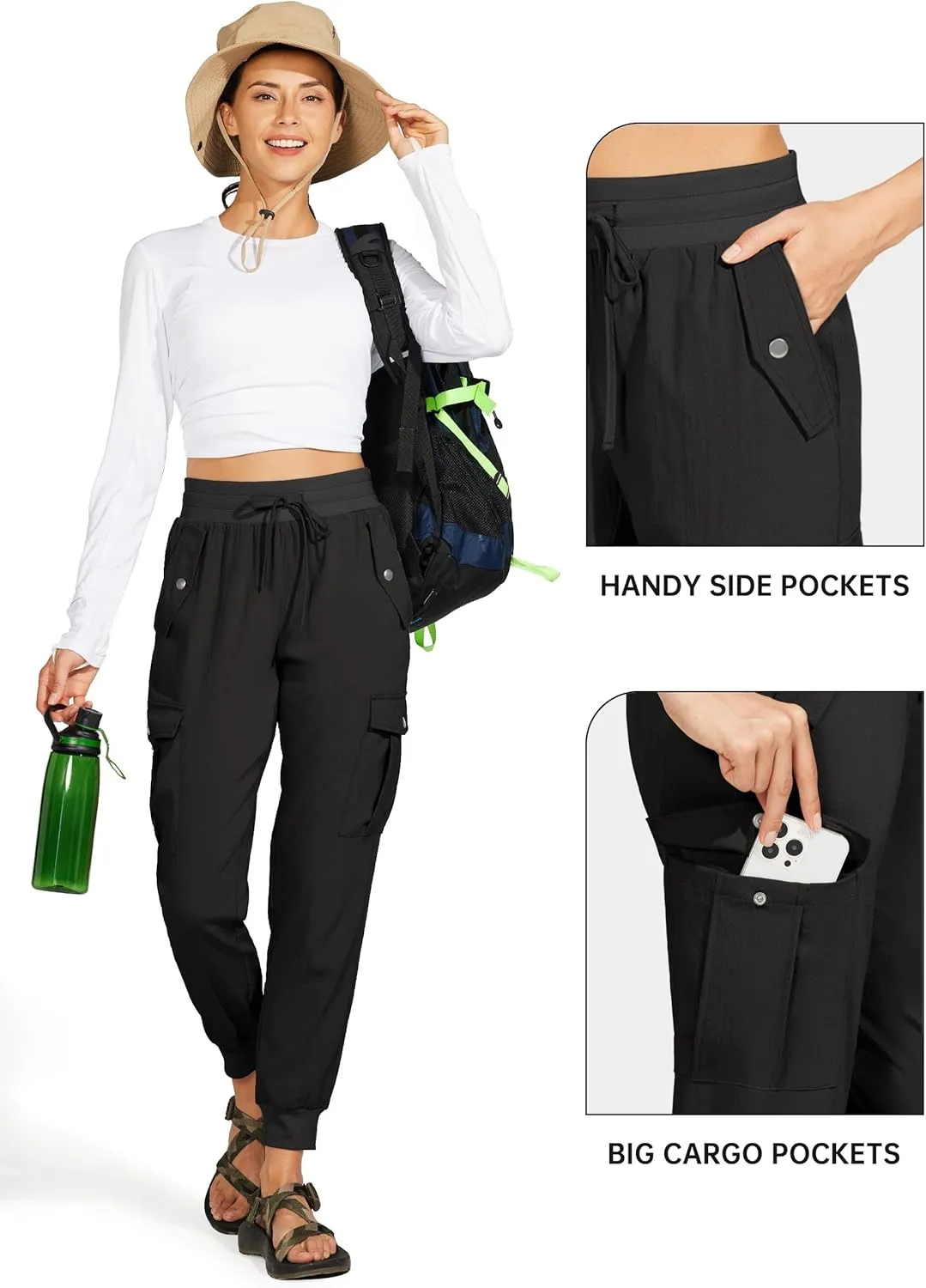 Willit Women's Hiking Pants Cargo Joggers Lightweight Quick Dry Athletic Workout Travel Casual Pants Pockets