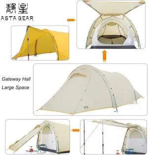 Windchaser 2person 3-4 Season 20D Silicon Nylon Outdoor Mountaineering Tunnel Tent Camping Hikking Ultralight Tent