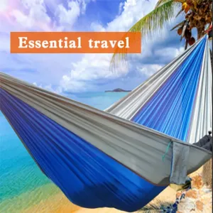Wolfyok Nylon Hammock - Portable Camping Single Swing Blue / Gray