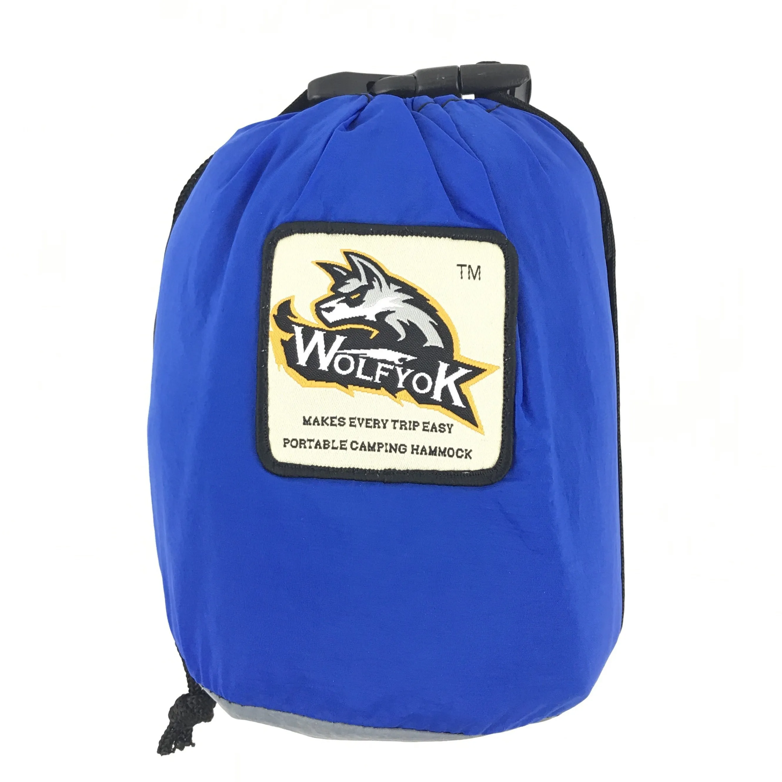 Wolfyok Nylon Hammock - Portable Camping Single Swing Blue / Gray