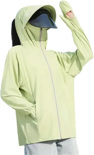 Women Ice Silk Sun Protection Clothing For UV Sunscreen Jacket Breathable Ultra Thin Cycling Long Sleeve Coats