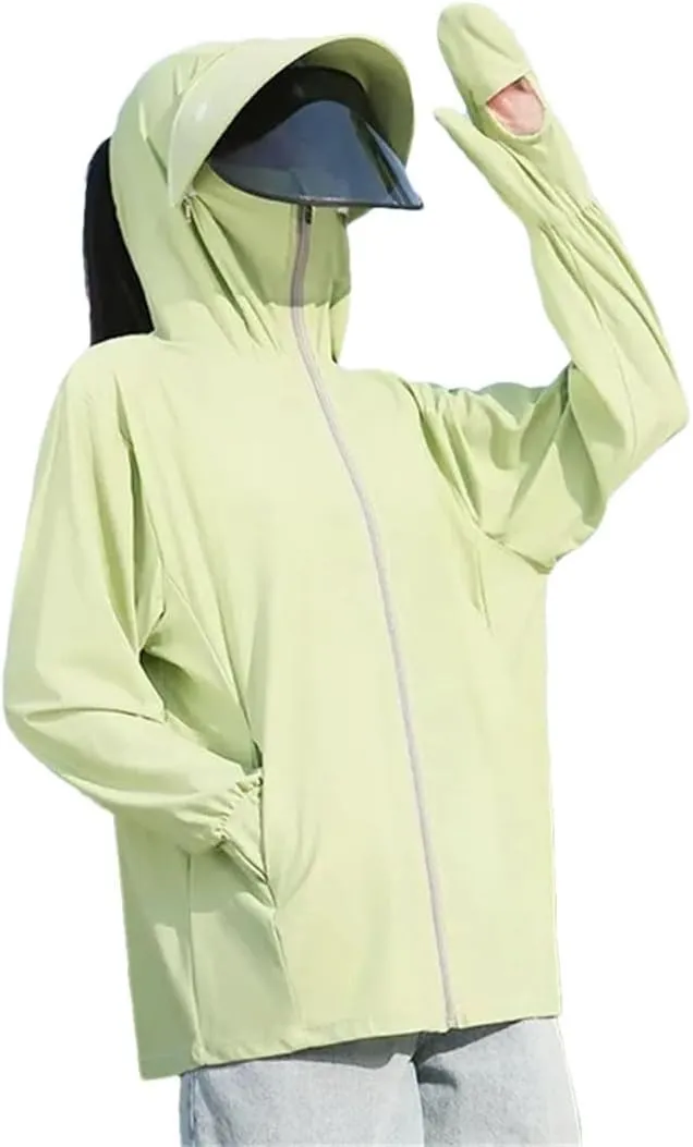 Women Ice Silk Sun Protection Clothing For UV Sunscreen Jacket Breathable Ultra Thin Cycling Long Sleeve Coats