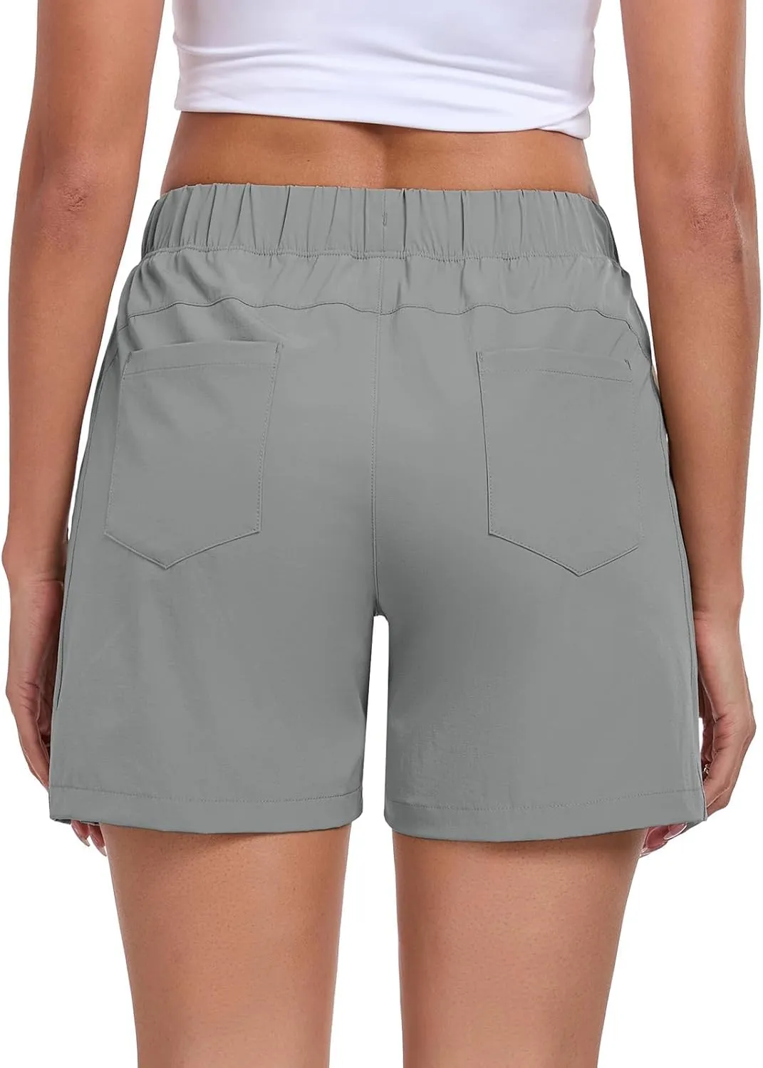 Womens 5'' Hiking Athletic Shorts Quick Dry Lightweight Golf Casual Summer Shorts with Zipper Pockets