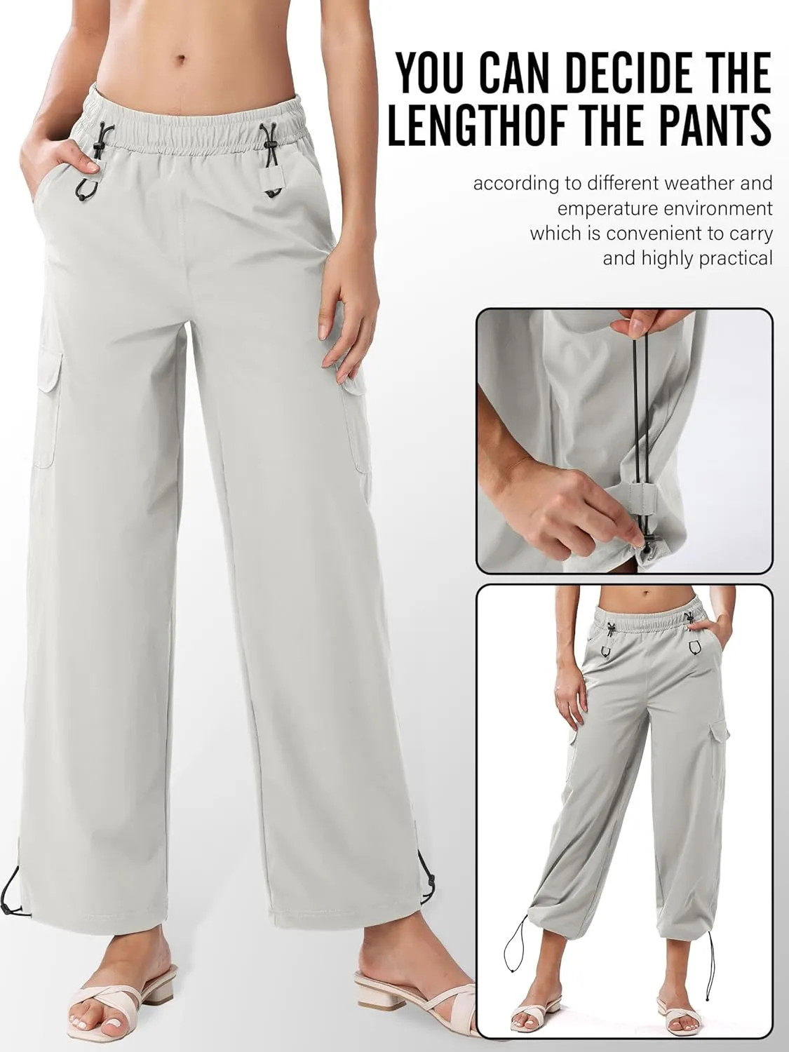 Women's Cargo Hiking Pants Waterproof Quick Dry Pants Outdoor Water Resistance Stretch Lightweight for Safari Casual Camping