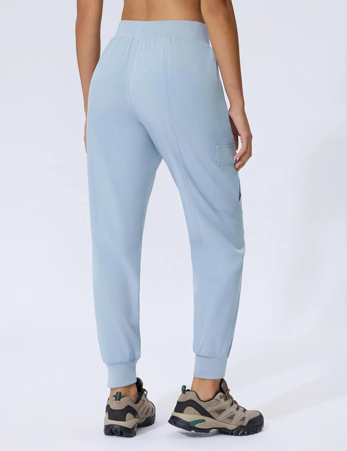 Women's Cargo Joggers Lightweight Hiking Jogger Pants Zipper Pockets Travel Athletic UPF 50 