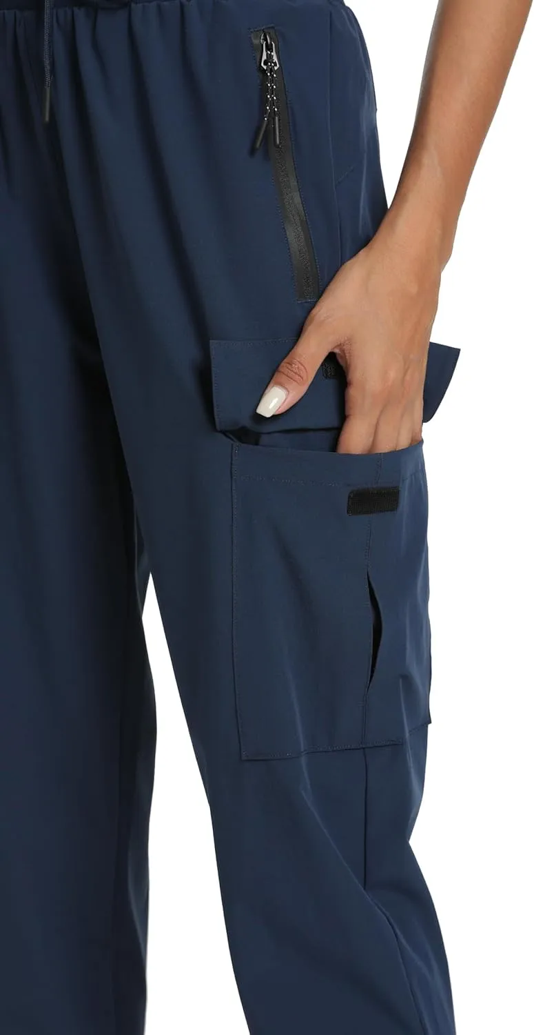 Womens Cargo Pants with Pockets-Lightweight Quick Dry Water Resistant Hiking Pants for Travel Casual Athletic and Outdoor