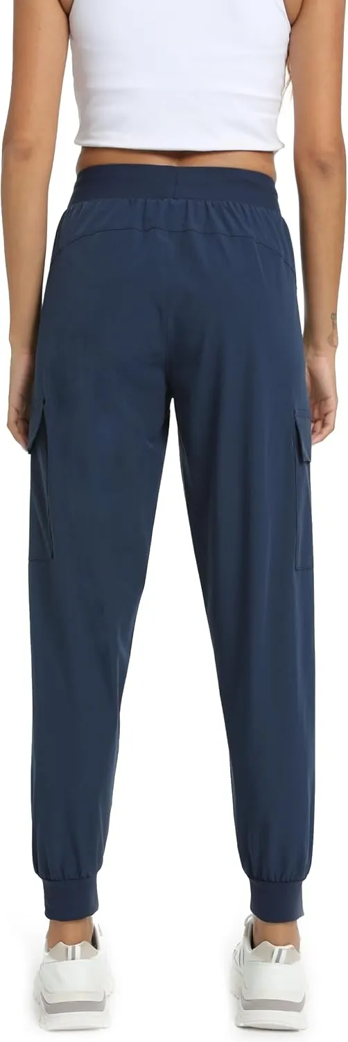 Womens Cargo Pants with Pockets-Lightweight Quick Dry Water Resistant Hiking Pants for Travel Casual Athletic and Outdoor