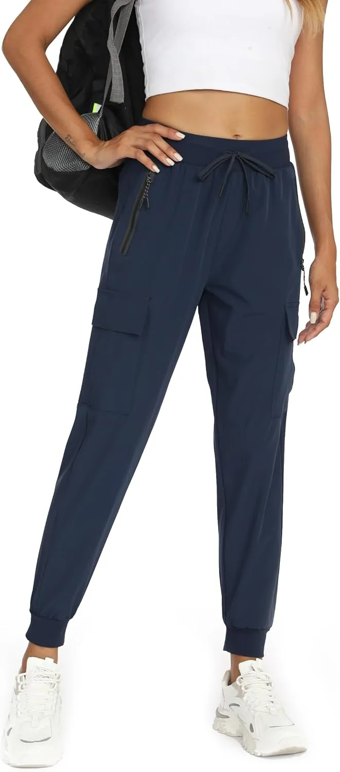 Womens Cargo Pants with Pockets-Lightweight Quick Dry Water Resistant Hiking Pants for Travel Casual Athletic and Outdoor