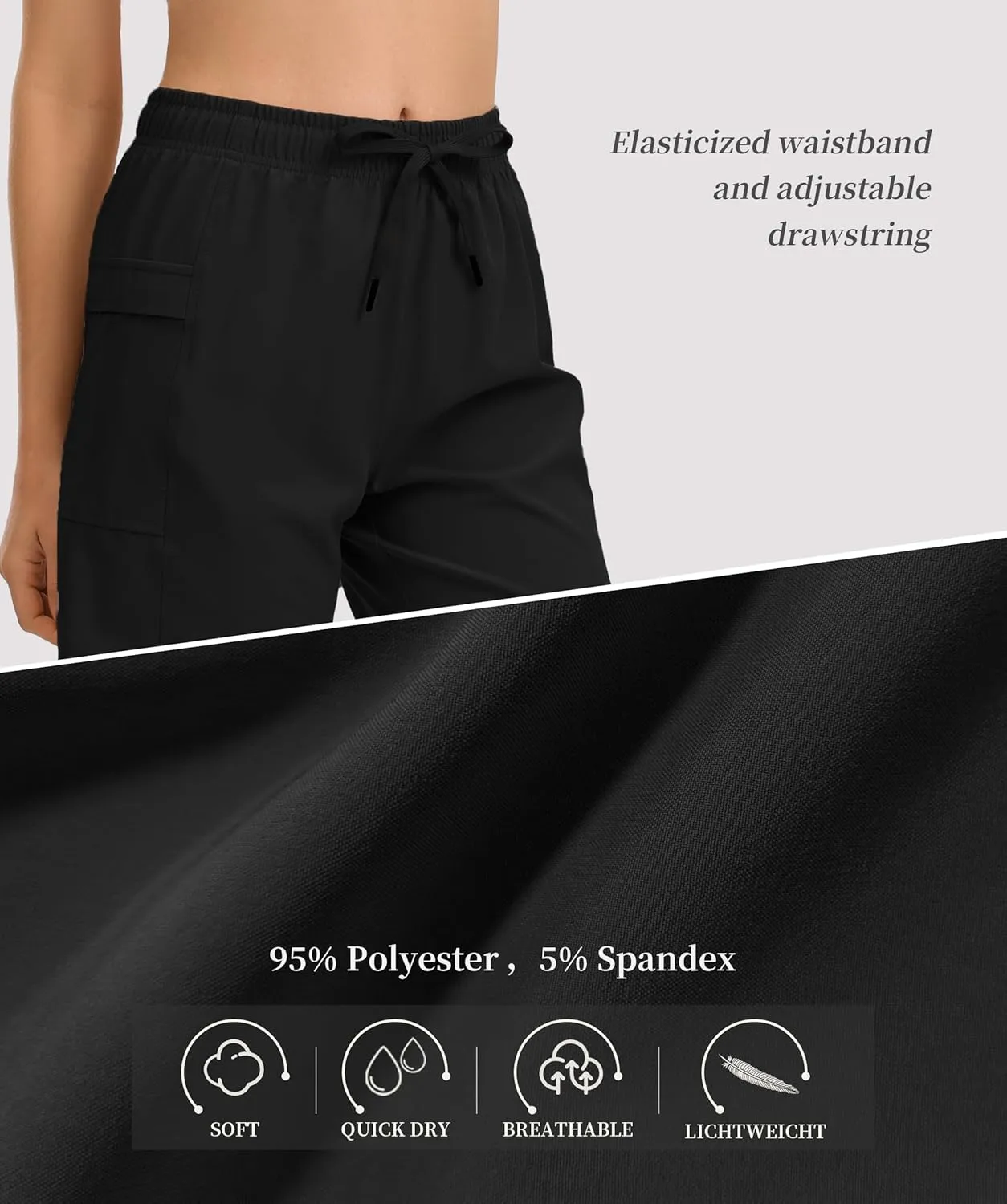 Women's Hiking Cargo Casual Shorts 6 inches Lightweight Quick Dry Athletic Shorts for Golf Workout Travel Summer 2025