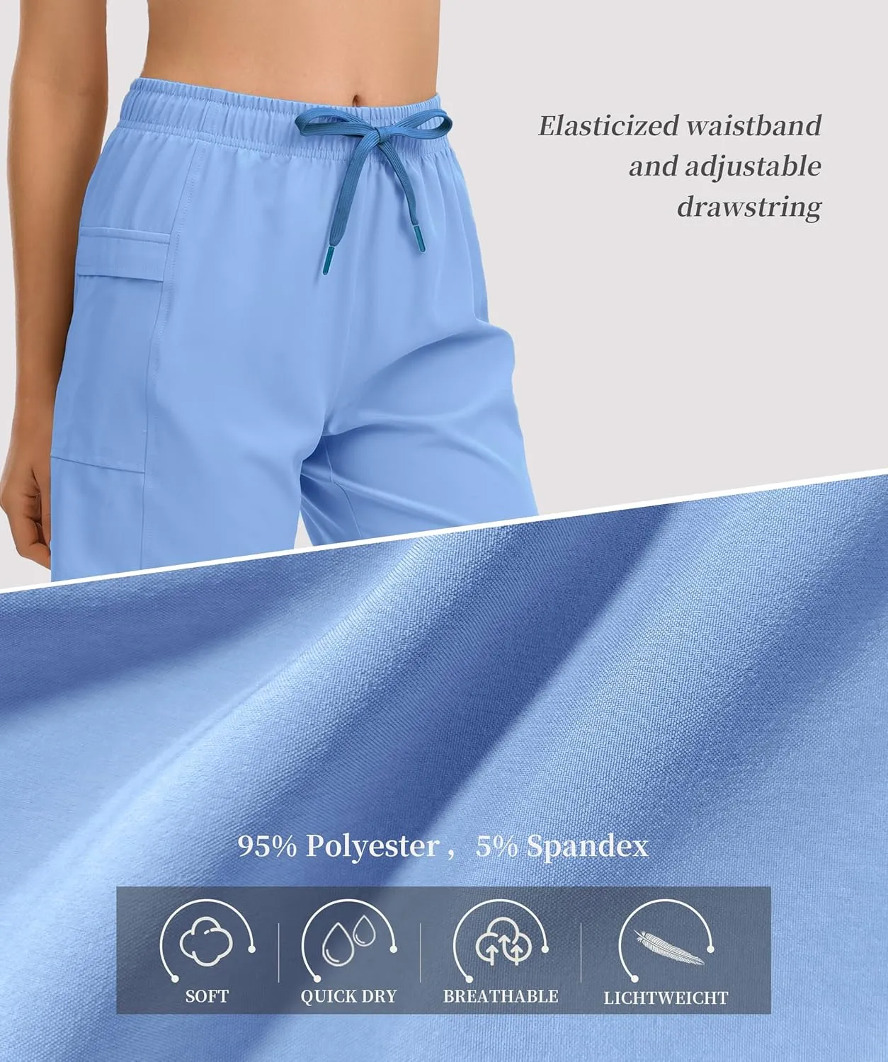 Women's Hiking Cargo Casual Shorts 6 inches Lightweight Quick Dry Athletic Shorts for Golf Workout Travel Summer 2025