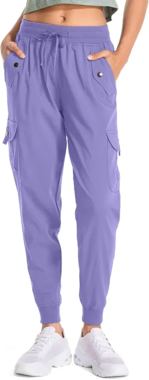 Women's Hiking Cargo Pants Quick Dry Lightweight Elastic Waist Outdoor Trail Safari Golf Casual