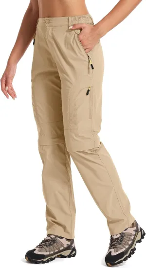 Women's Hiking Pants Convertible Quick Dry Stretch Lightweight Zip-Off Outdoor Fishing Travel Safari Pants