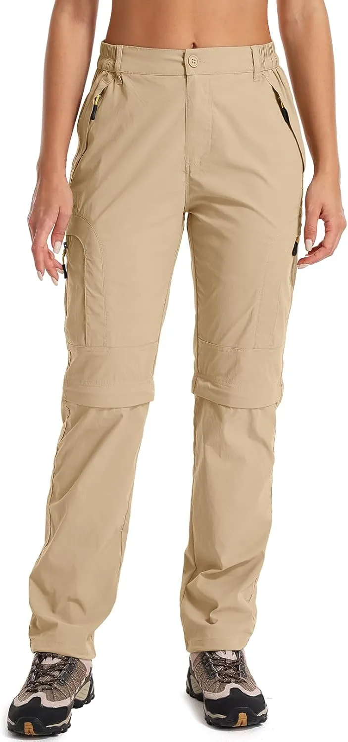 Women's Hiking Pants Convertible Quick Dry Stretch Lightweight Zip-Off Outdoor Fishing Travel Safari Pants