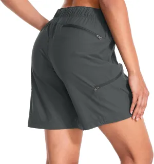 Women's Hiking Shorts Quick Dry Lightweight Summer Golf Bermuda Shorts for Outdoor Athletic with Zipper Pockets