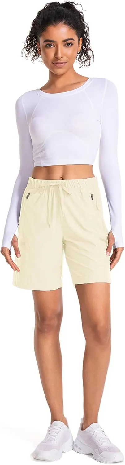 Women's Hiking Shorts Quick Dry Lightweight Summer Golf Bermuda Shorts for Outdoor Athletic with Zipper Pockets