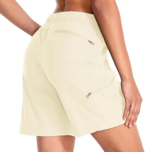 Women's Hiking Shorts Quick Dry Lightweight Summer Golf Bermuda Shorts for Outdoor Athletic with Zipper Pockets