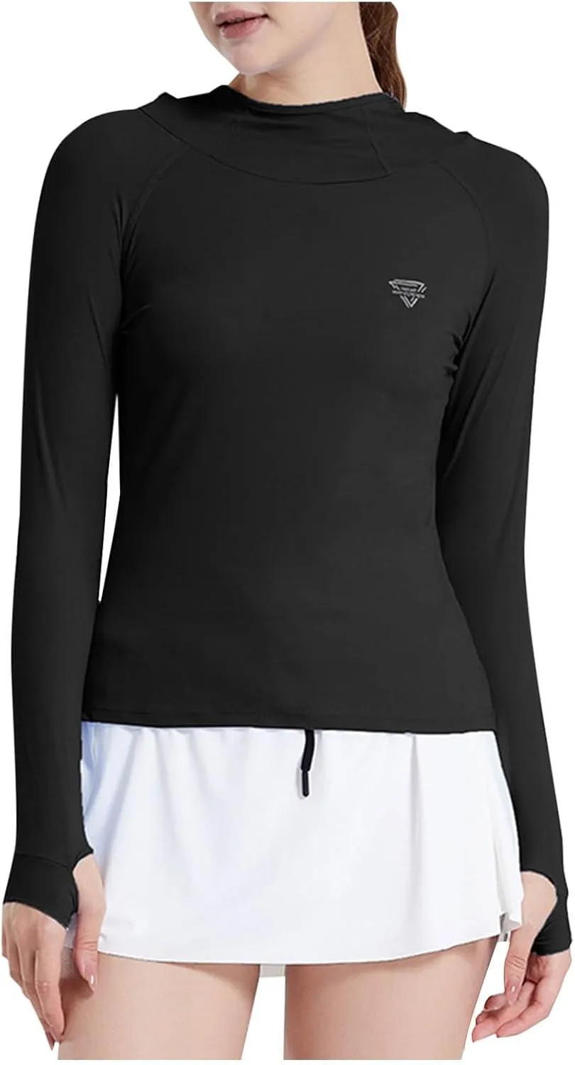 Women's Hoodie Sun Shirts Lightweight Quick Dry UV Protection Shirts Plus Size Long Sleeve Hiking Outdoor Clothing