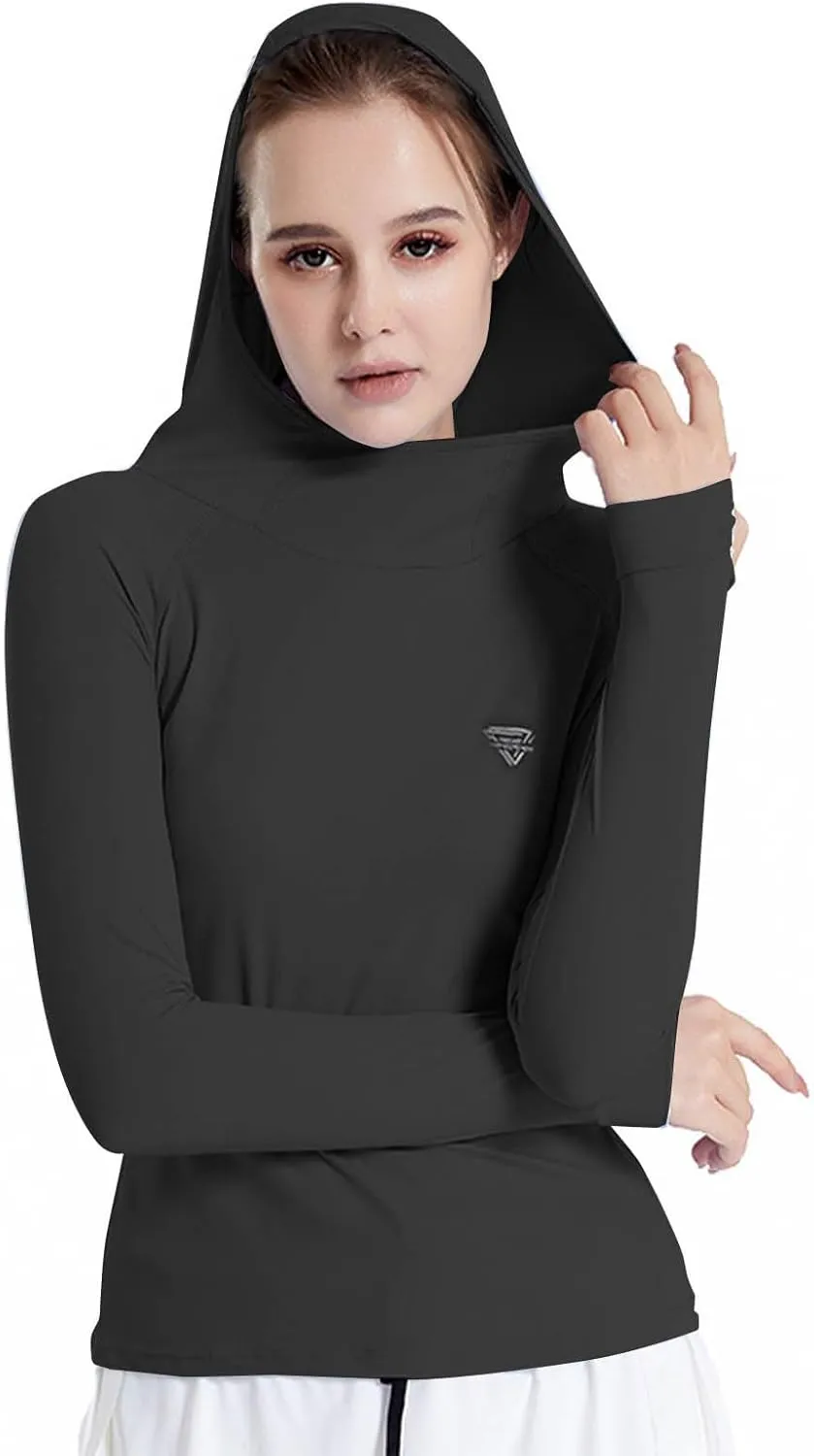 Women's Hoodie Sun Shirts Lightweight Quick Dry UV Protection Shirts Plus Size Long Sleeve Hiking Outdoor Clothing