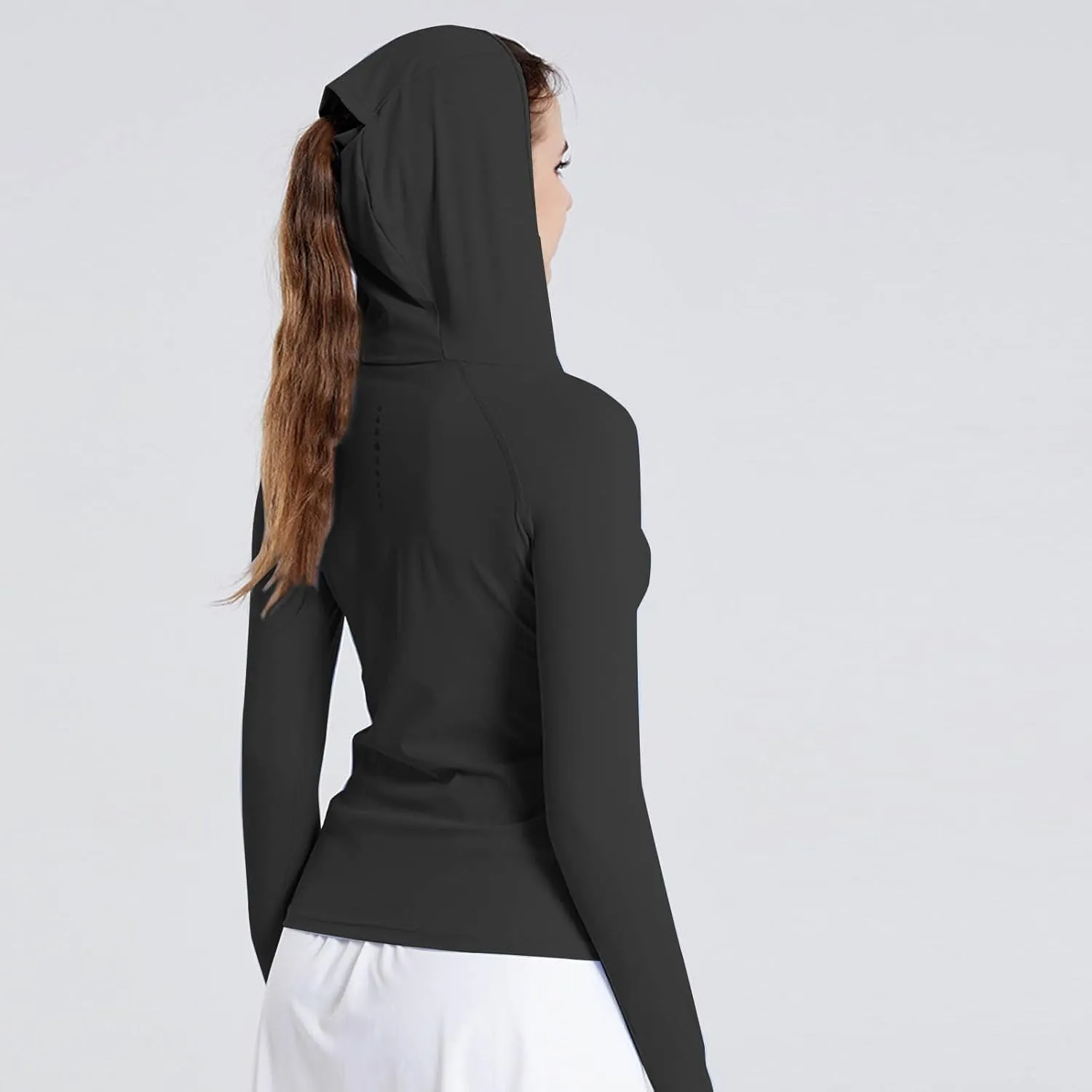 Women's Hoodie Sun Shirts Lightweight Quick Dry UV Protection Shirts Plus Size Long Sleeve Hiking Outdoor Clothing