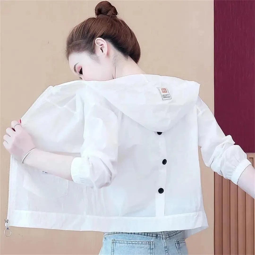 Women's Jacket Sun Protection Clothing Thin Summer UV Protection Breathable Hooded Coat Female Outerwear