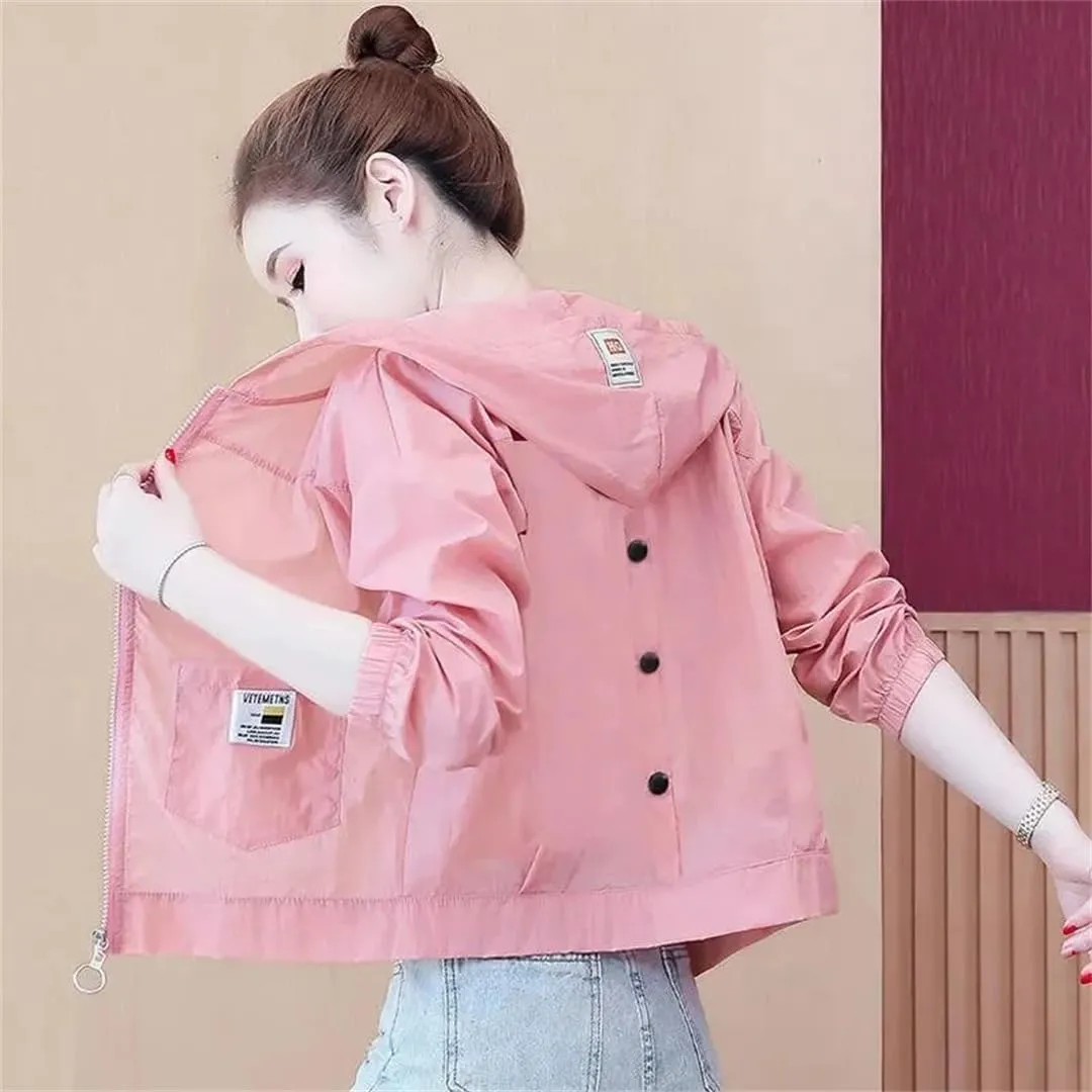 Women's Jacket Sun Protection Clothing Thin Summer UV Protection Breathable Hooded Coat Female Outerwear