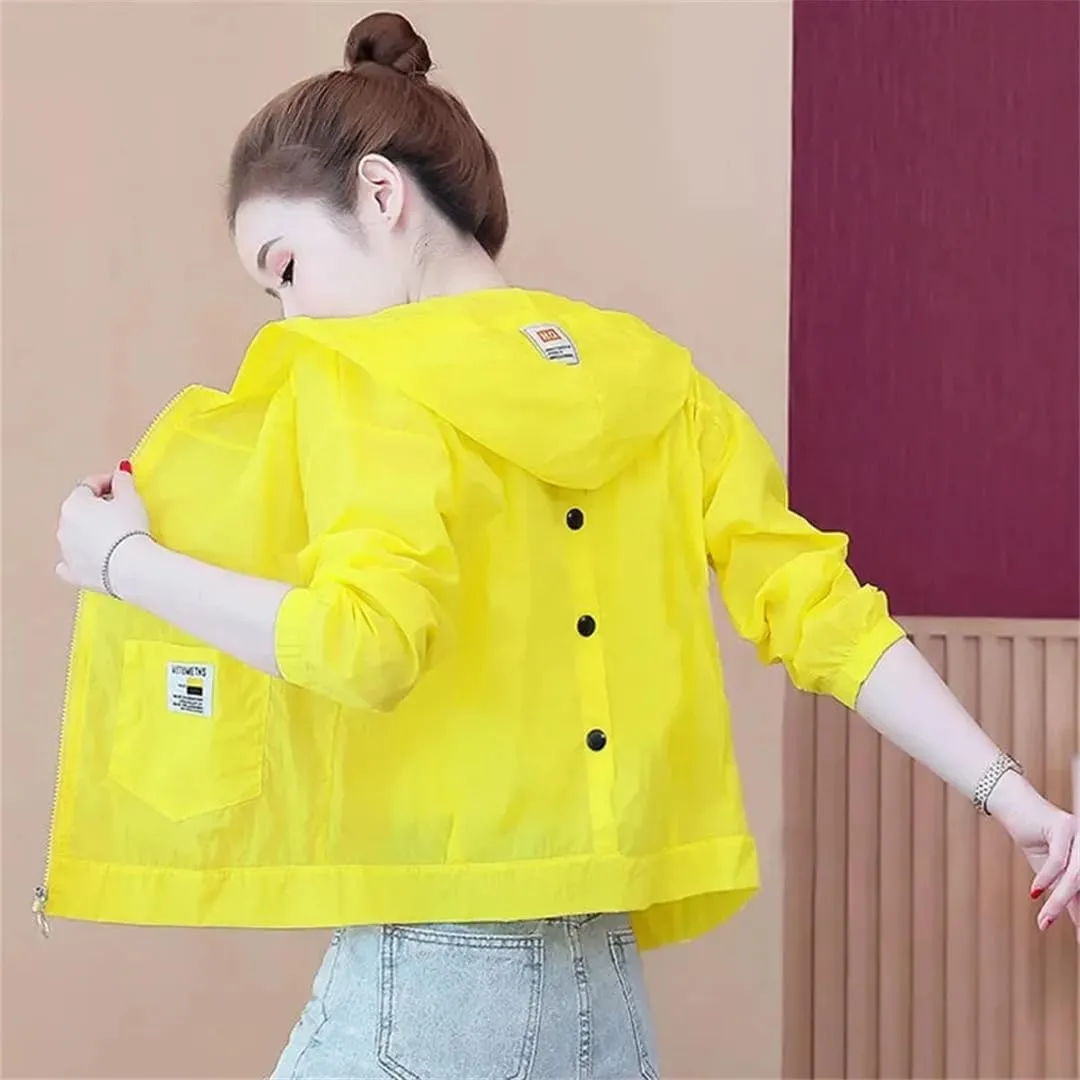 Women's Jacket Sun Protection Clothing Thin Summer UV Protection Breathable Hooded Coat Female Outerwear