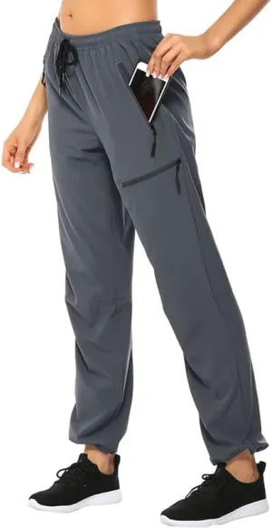 Women's Lightweight Hiking Cargo Pants Quick Dry Casual Travel Sweatpants Joggers Water Resistant
