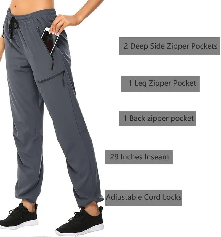 Women's Lightweight Hiking Cargo Pants Quick Dry Casual Travel Sweatpants Joggers Water Resistant
