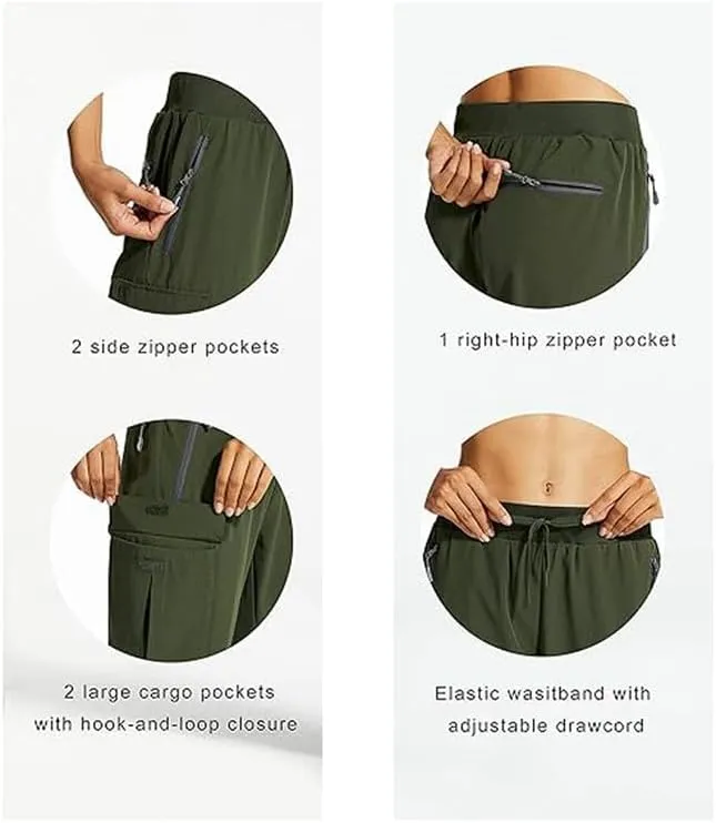 Women's Lightweight Hiking Cargo Pants Sun Protection Quick Dry UV UPF 50  Joggers Water Resistant