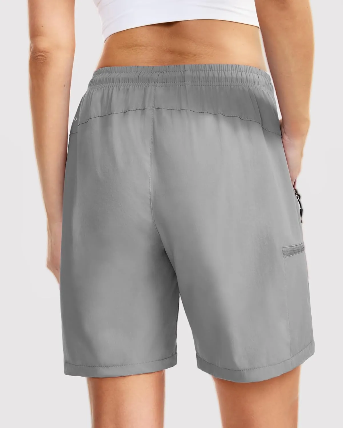 Women's Lightweight Hiking Cargo Shorts Quick Dry Athletic Shorts for Camping Travel Golf with Zipper Pockets