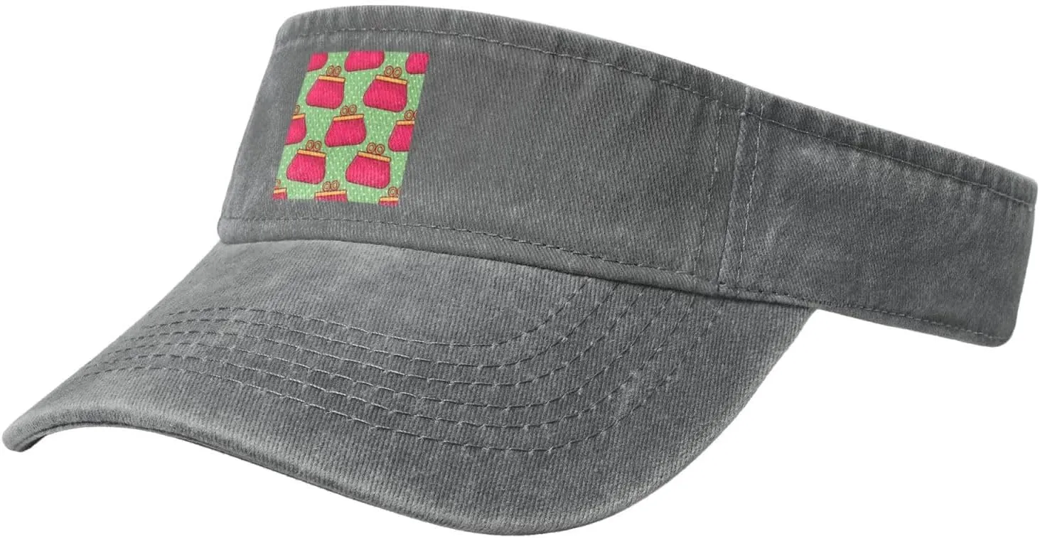 Women's Purse Seamless Pattern Sun Visor Hats Cotton Adjustable Sports Empty Top Baseball Cap for Women Men Golf Cap