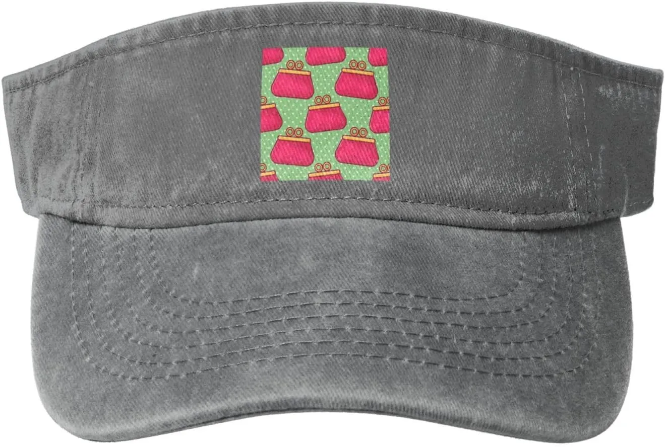 Women's Purse Seamless Pattern Sun Visor Hats Cotton Adjustable Sports Empty Top Baseball Cap for Women Men Golf Cap