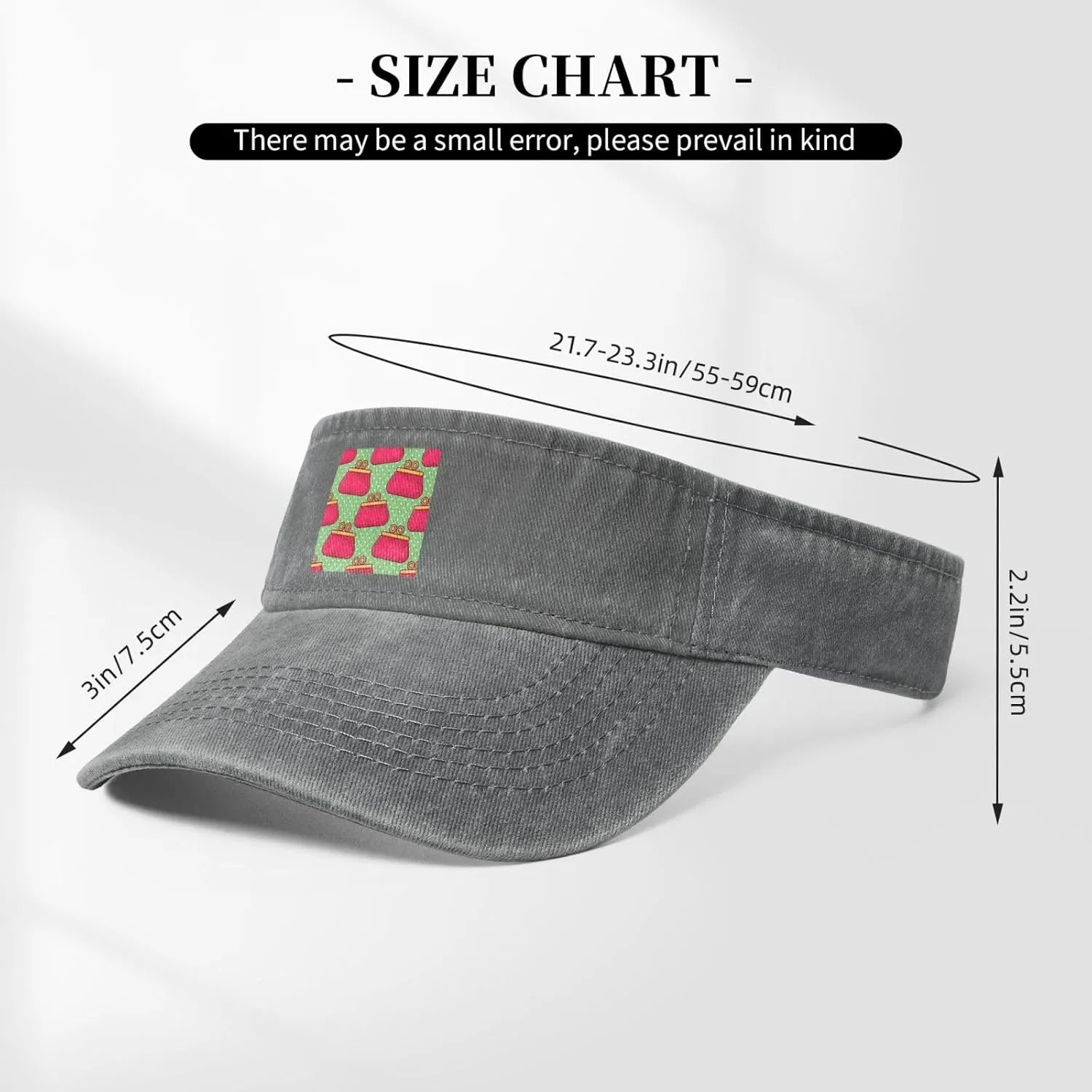 Women's Purse Seamless Pattern Sun Visor Hats Cotton Adjustable Sports Empty Top Baseball Cap for Women Men Golf Cap