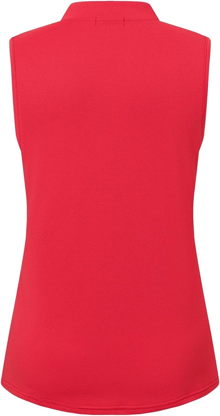Womens Sleeveless Golf Polo Shirts Lightweight Tennis Sport Tops