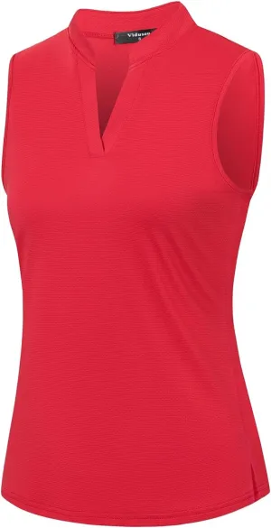 Womens Sleeveless Golf Polo Shirts Lightweight Tennis Sport Tops
